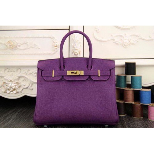 Hermes Birkin 35CM 30CM Sac fourre-tout en cuir d'origine HB35O Violet