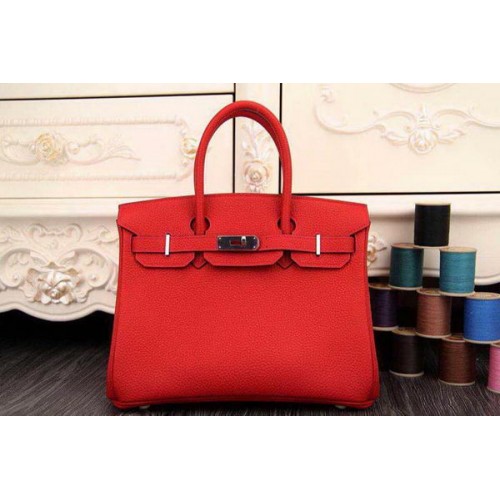 Hermes Birkin 35CM 30CM Sac fourre-tout en cuir d'origine HB35O Rouge