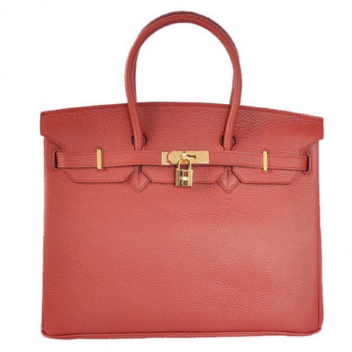 Hermes Birkin 35CM Tote Bags Cuir Togo Bordeaux Doré