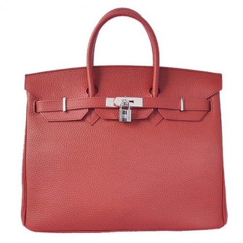 Hermes Birkin 35CM Tote Bags Cuir Togo Bordeaux Argent