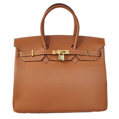 Hermes Birkin 35CM Sacs fourre-tout en cuir Togo Dark Oceer Golden