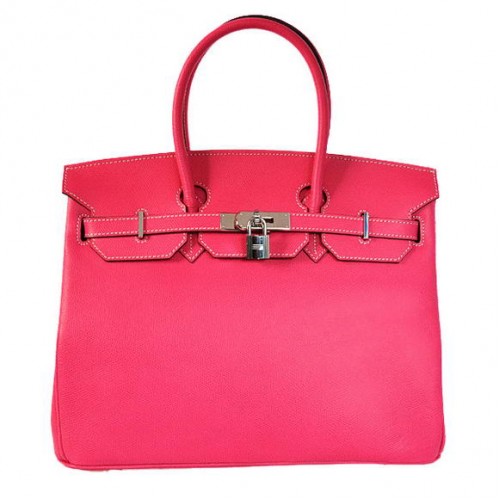 Hermes Birkin 35CM Sacs fourre-tout en cuir Togo Mid Peach Silver