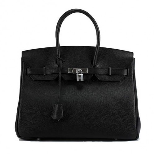 Hermes Birkin 35CM Togo Sac à main en cuir 6089 Noir Argent