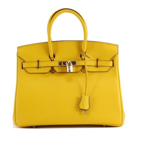 Hermes Birkin 35CM Togo Sac à main en cuir 6089 Jaune Doré