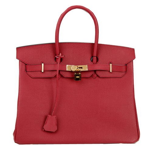 Sac fourre-tout Hermes Birkin 35CM Bordeaux Cuir d'origine H35 Or