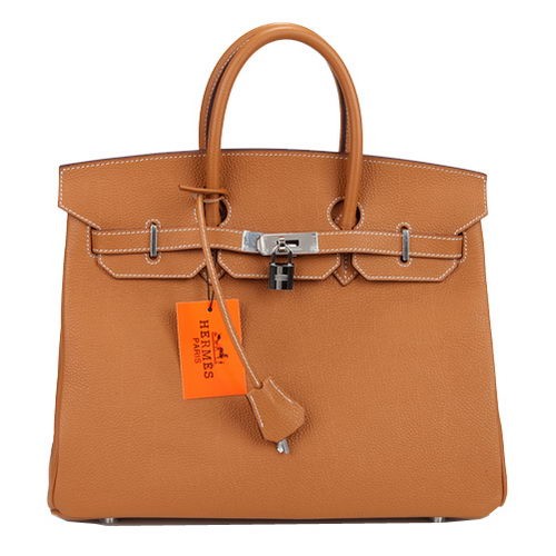 Hermes Birkin 35CM Cabas Camel Original Cuir H35 Argent