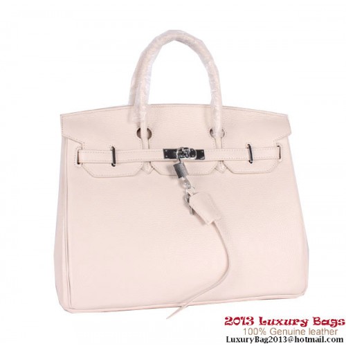 Hermes Birkin 35CM Tote Bag Clémence Cuir H-35 OffWhite