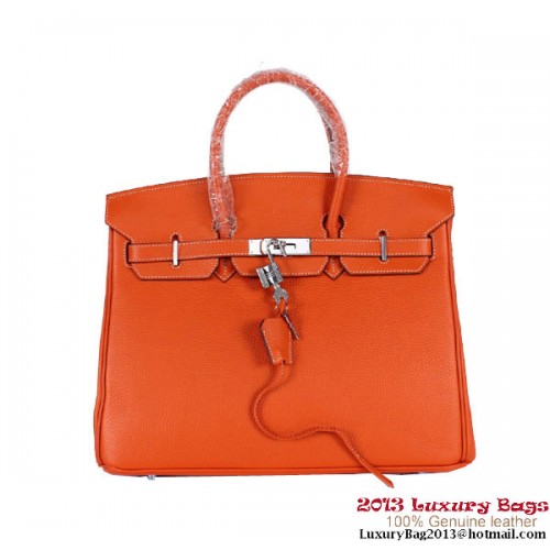 Hermès Birkin 35CM Cabas Clémence Cuir H-35 Orange