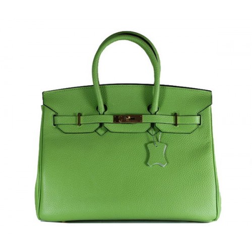 Hermes Birkin 35CM Tote Bag Vert Clémence Cuir H6089 Or