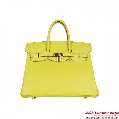 Hermes Birkin 35CM Tote Bag Citron Clémence Cuir H6089 Or
