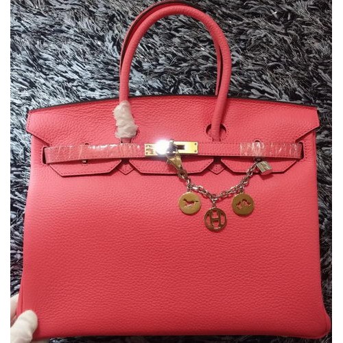 Hermes Birkin 35CM Sac fourre-tout Litchi Cuir HB35GL Cerise