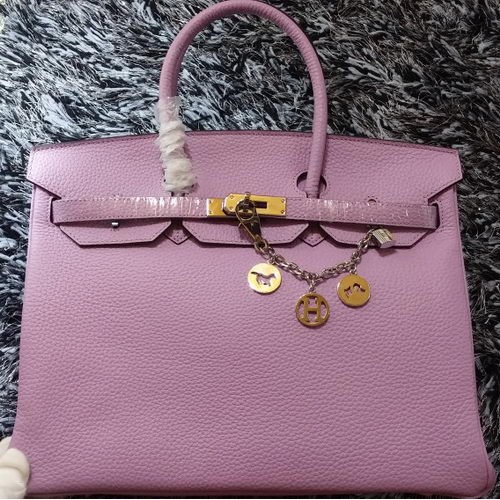 Hermes Birkin 35CM Tote Bag Litchi Cuir HB35GL Lavande