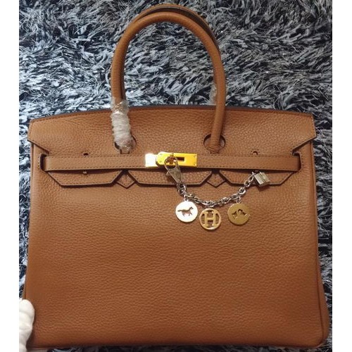 Hermes Birkin 35CM Tote Bag Litchi Cuir HB35GL Blé