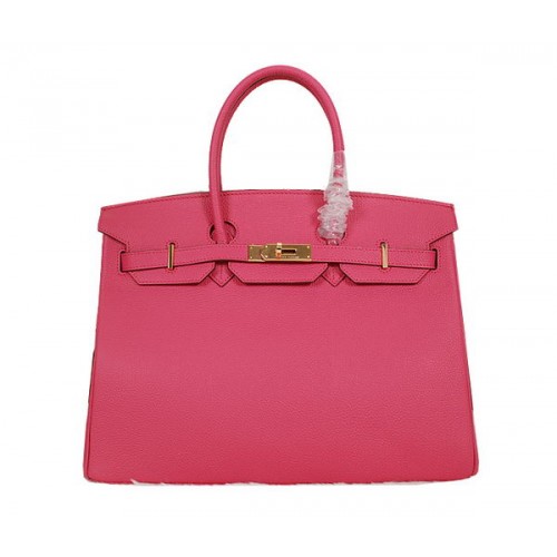 Hermes Birkin 35CM Tote Bag Rose Clémence Cuir H35 Or