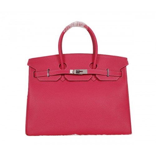 Hermes Birkin 35CM Tote Bag Rose Clémence Cuir H35 Argent