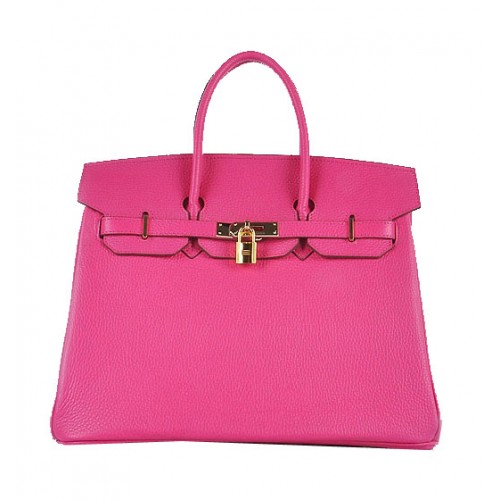 Sac fourre-tout Hermes Birkin 35CM en cuir grainé rose doré
