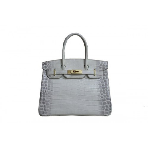 Sac cabas Hermes Birkin 35CM cuir croco blanc H35 or