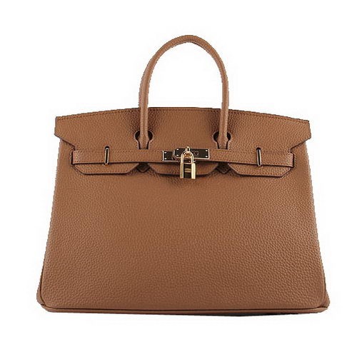 Hermes Birkin 35CM Tote Bags Blé Cuir Grainé H-35 Or