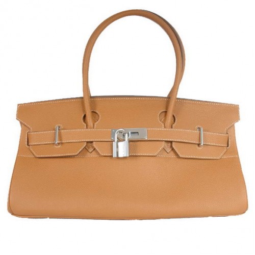 Hermes Birkin 42cm JPG Birkin Togo Sac en cuir camel Silver Hardware