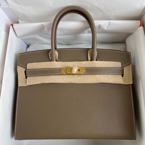 Sac Hermès Birkin Original Cuir Epsom 30CM 17825 Gris Éléphant