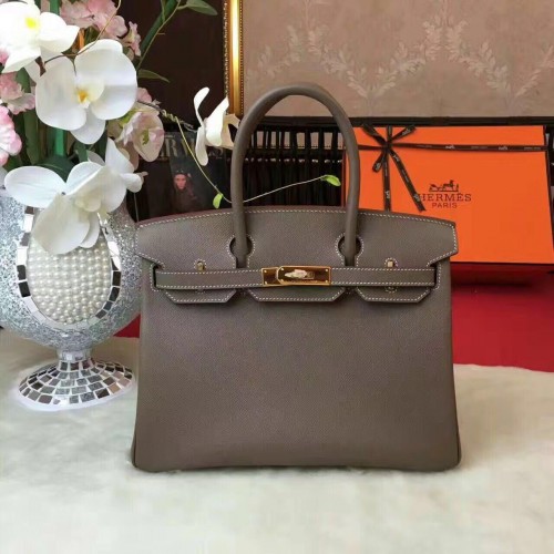 Sac Hermes Birkin Original Cuir 17825 Gris
