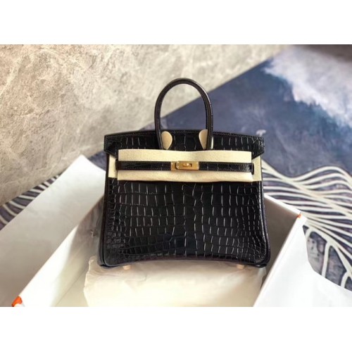 Sac Hermès Birkin Original Cuir crocodile HBK35 noir