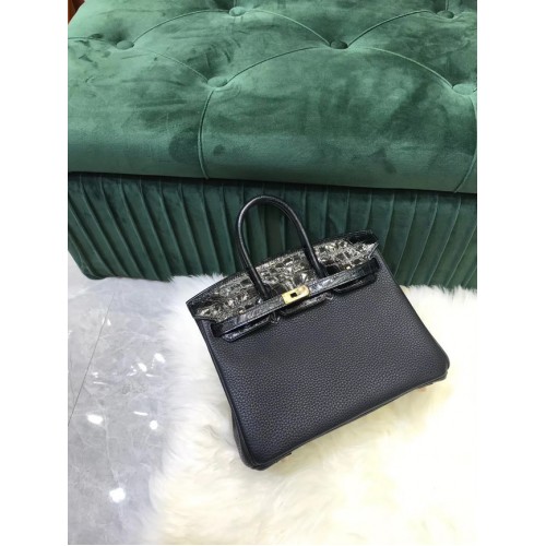 Sac Hermès Birkin Original Cuir crocodile togo HBK2530 noir