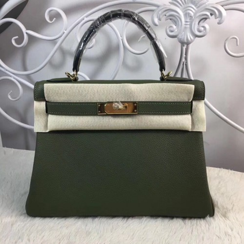 Hermes Birkin Tote Bag Original Cuir Togo BK35 Deark Green