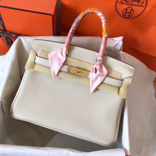 Hermes Birkin Tote Bag Original Cuir Togo BK35 crème