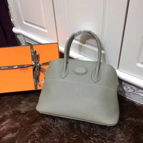 Hermes Bolide 31CM Sac fourre-tout en cuir de veau B3302 Gris