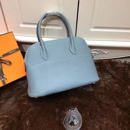Hermes Bolide 31CM Sac fourre-tout en cuir de veau B3302 Bleu clair