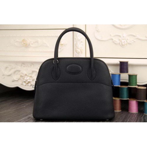 Hermes Bolide 31CM Original sac fourre-tout en cuir noir