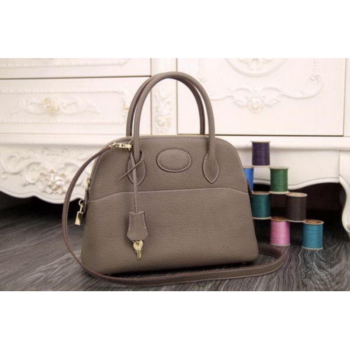 Hermes Bolide 31CM Original sac fourre-tout en cuir gris