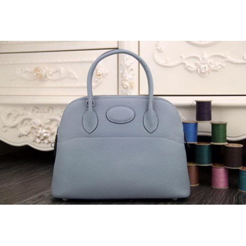 Hermes Bolide 31CM Original sac fourre-tout en cuir bleu ciel