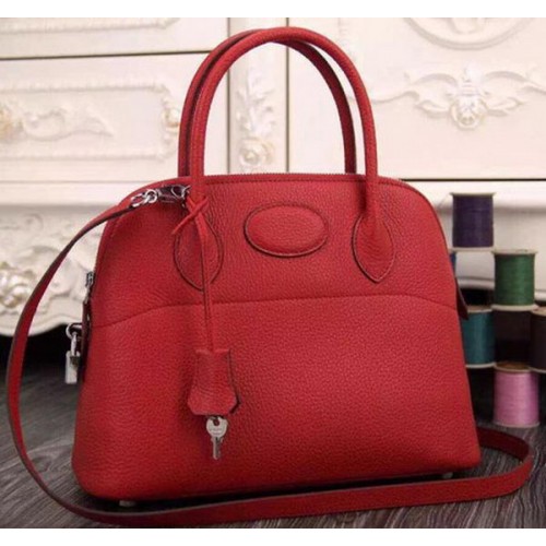 Hermes Bolide 37CM Sac fourre-tout en cuir de veau B1004 Rouge
