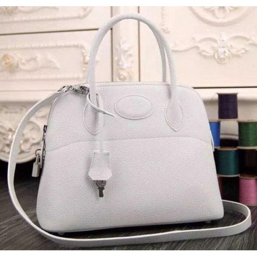 Hermes Bolide 37CM Sac fourre-tout en cuir de veau B1004 Blanc