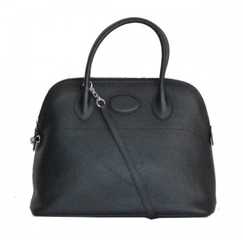 Hermes Bolide 37CM Sacs fourre-tout en cuir de veau H509084 Noir