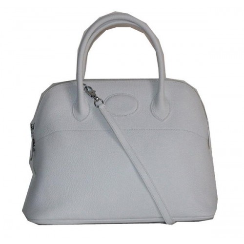 Hermes Bolide 37CM Sacs fourre-tout en cuir de veau H509084 Blanc