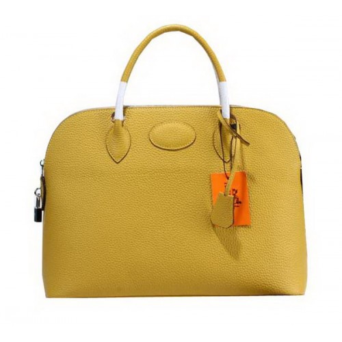 Hermes Bolide 37CM Sacs fourre-tout en cuir de veau H509084 Jaune