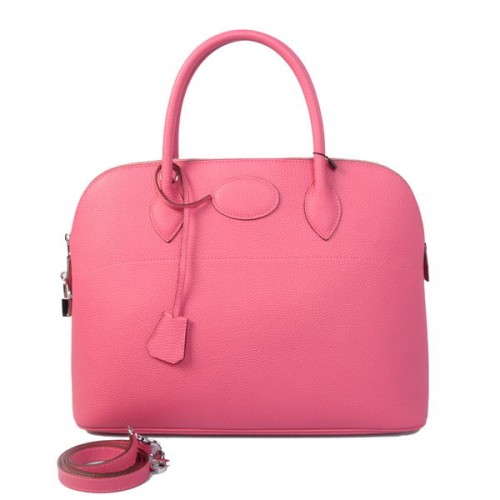 Sacs fourre-tout Hermes Bolide 37CM en cuir de veau rose