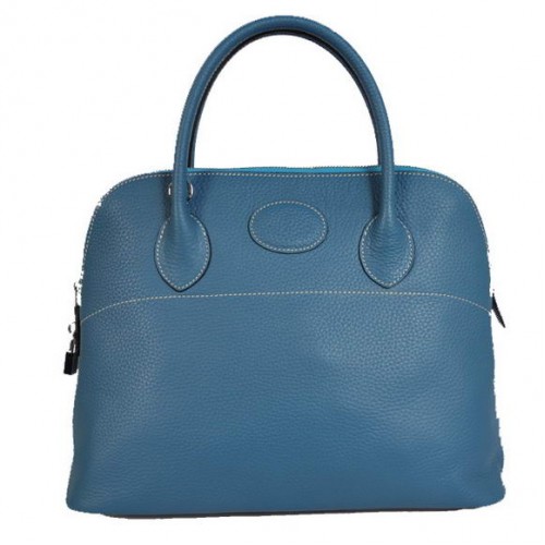 Hermès Bolide 37CM Tote Bags Clémence H1037 Bleu