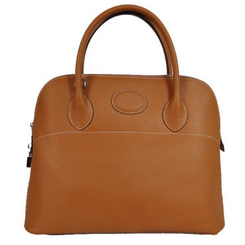 Hermès Bolide 37CM Tote Bags Clémence H1037 Camel