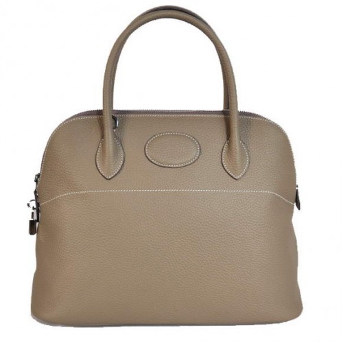 Hermès Bolide 37CM Tote Bags Clémence H1037 Gris
