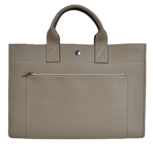 Mallette Hermès 40CM Sac en cuir Clémence Gris