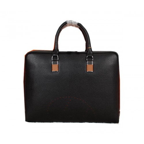 Hermes Porte-Documents En Cuir De Veau Grainé H8253 Noir