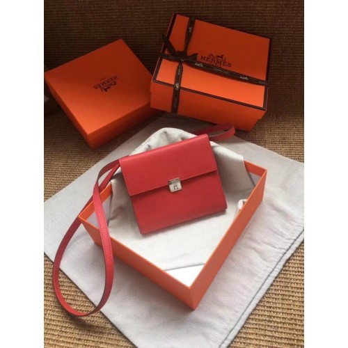 Pochette Hermès veau Epsom H0589 rouge