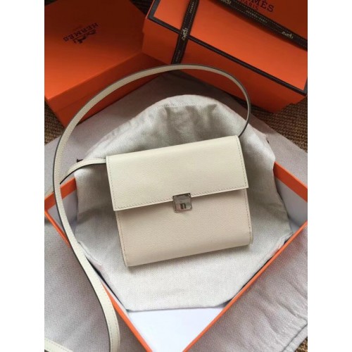 Hermes Clutch Sac bandoulière en cuir de veau Epsom H0589 blanc