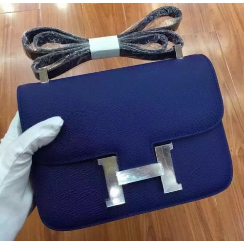 Sac Hermes Constance Cuir de veau H9999 Bleu