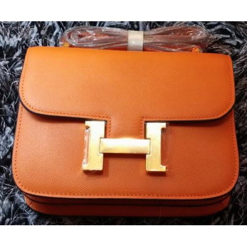 Sac Hermès Constance Cuir Litchi H9998 Orange