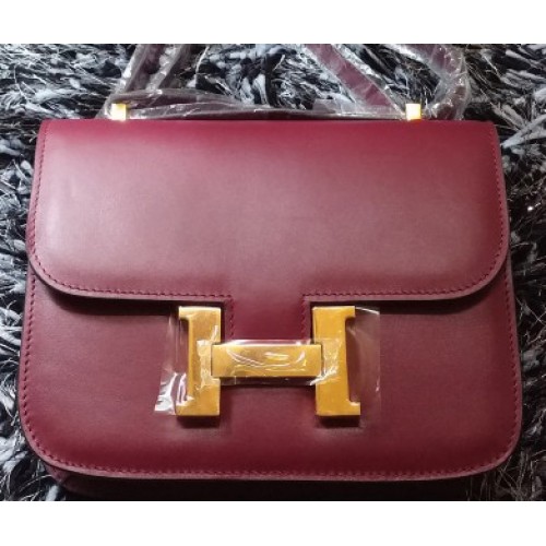 Sac Hermes Constance Cuir Lisse H9998S Bordeaux